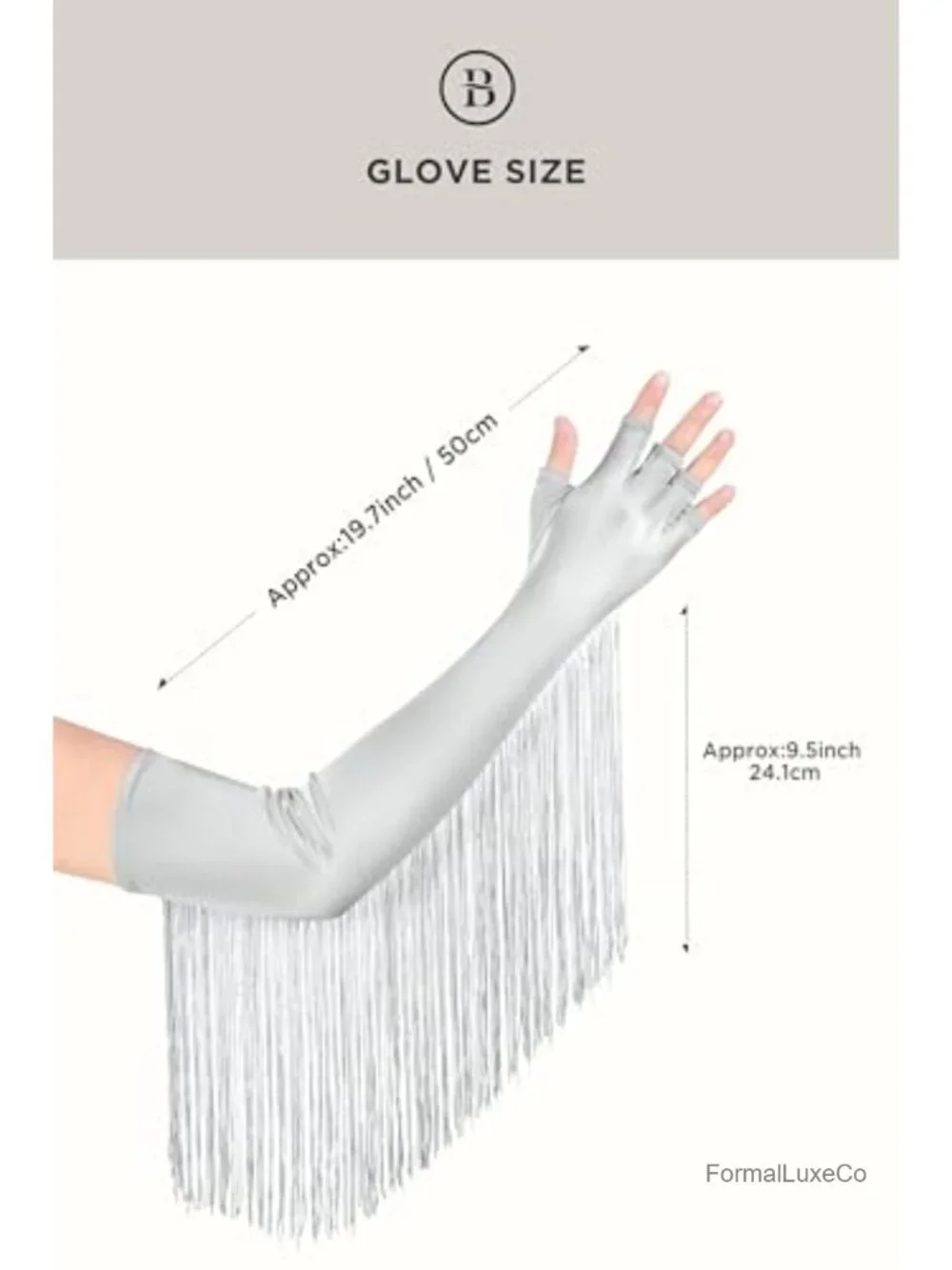 Vintage Opera Fingerless Elbow Gloves with Fringe for Costume Party